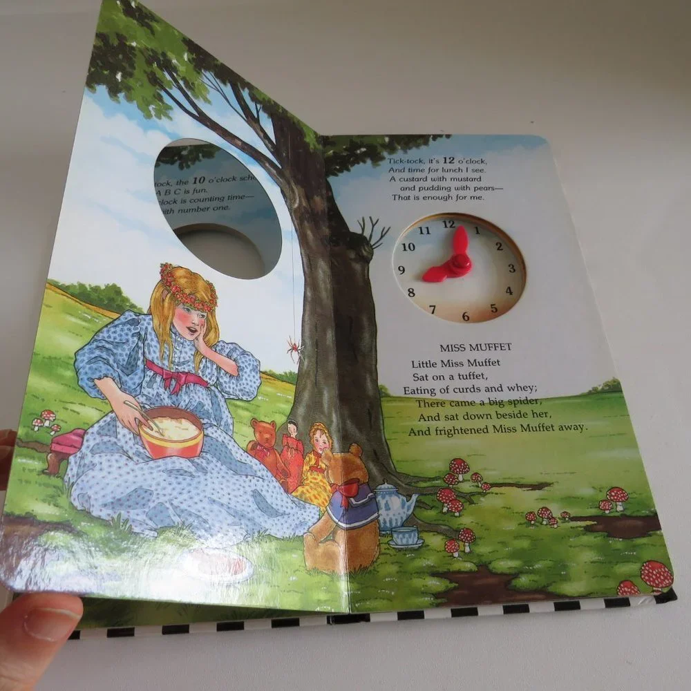 The Real Mother Goose CLOCK BOOK time telling 1984 hardcover book